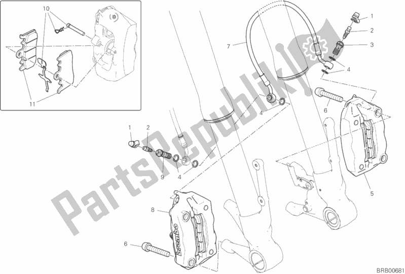 Todas las partes para Sistema De Freno Delantero de Ducati Hypermotard 950 Thailand 2019